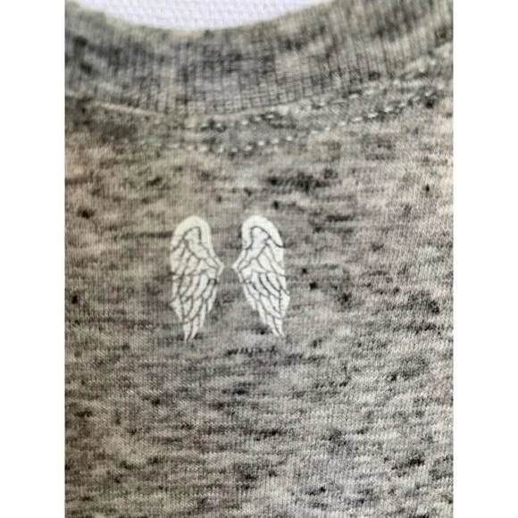 Victoria's Secret Womens Tank Top Low Open Back Gray Little Angel Wings M - Picture 5 of 10